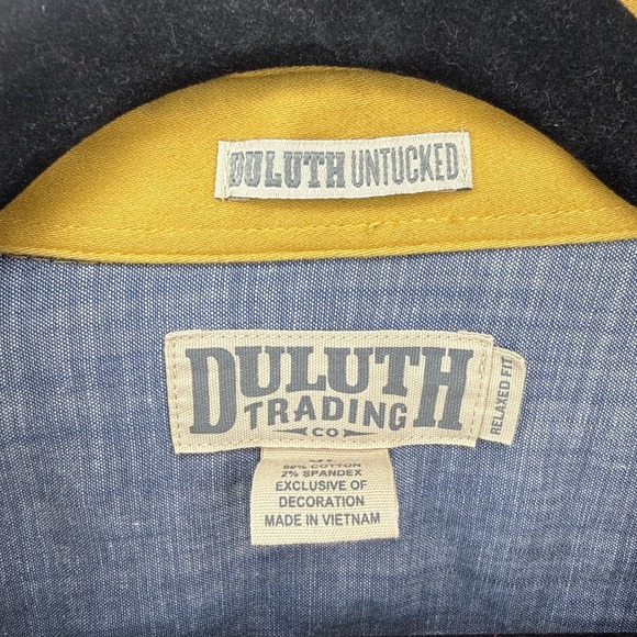 Co. "Duluth Untucked" Men's XL Button Down Shirt | Mustard Gold | Denim - Picture 2 of 9